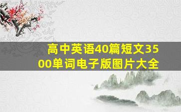 高中英语40篇短文3500单词电子版图片大全