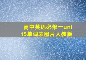 高中英语必修一unit5单词表图片人教版