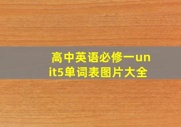 高中英语必修一unit5单词表图片大全