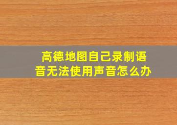 高德地图自己录制语音无法使用声音怎么办