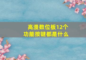 高漫数位板12个功能按键都是什么