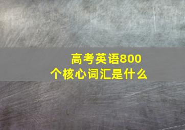 高考英语800个核心词汇是什么