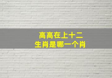 高高在上十二生肖是哪一个肖