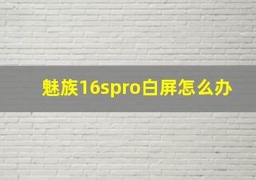 魅族16spro白屏怎么办