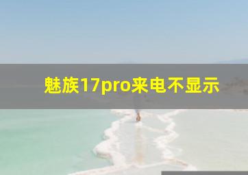 魅族17pro来电不显示