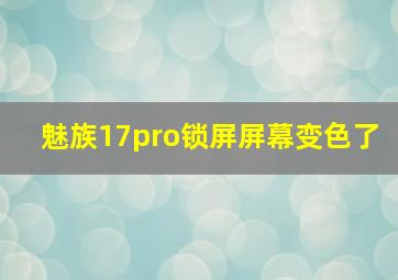 魅族17pro锁屏屏幕变色了