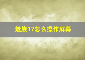 魅族17怎么操作屏幕