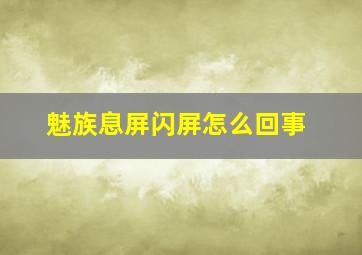 魅族息屏闪屏怎么回事