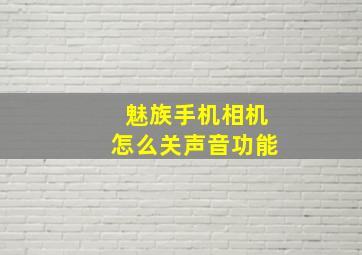 魅族手机相机怎么关声音功能