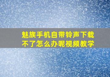 魅族手机自带铃声下载不了怎么办呢视频教学