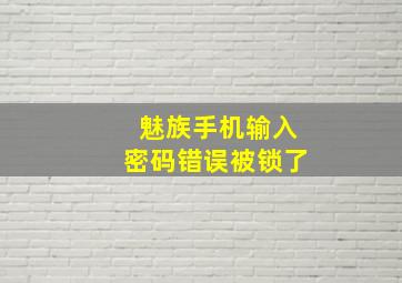 魅族手机输入密码错误被锁了