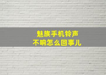 魅族手机铃声不响怎么回事儿