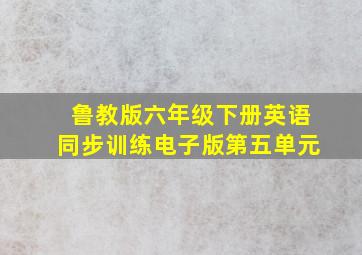 鲁教版六年级下册英语同步训练电子版第五单元