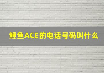 鲤鱼ACE的电话号码叫什么