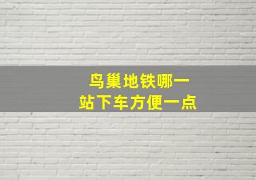 鸟巢地铁哪一站下车方便一点