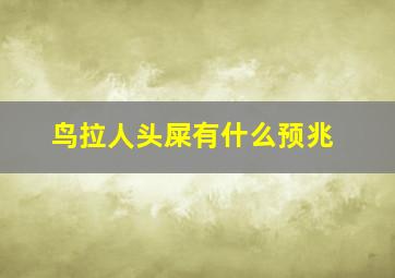 鸟拉人头屎有什么预兆