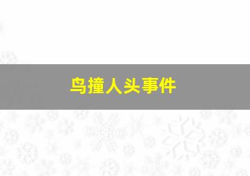 鸟撞人头事件