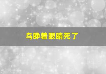 鸟睁着眼睛死了