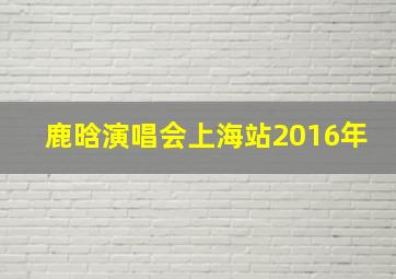 鹿晗演唱会上海站2016年