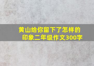 黄山给你留下了怎样的印象二年级作文300字