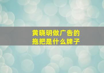 黄晓明做广告的拖把是什么牌子