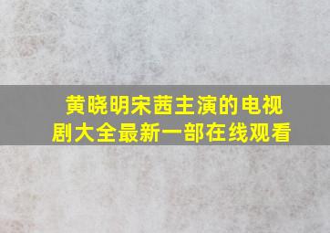 黄晓明宋茜主演的电视剧大全最新一部在线观看