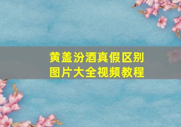 黄盖汾酒真假区别图片大全视频教程