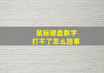 鼠标键盘数字打不了怎么回事